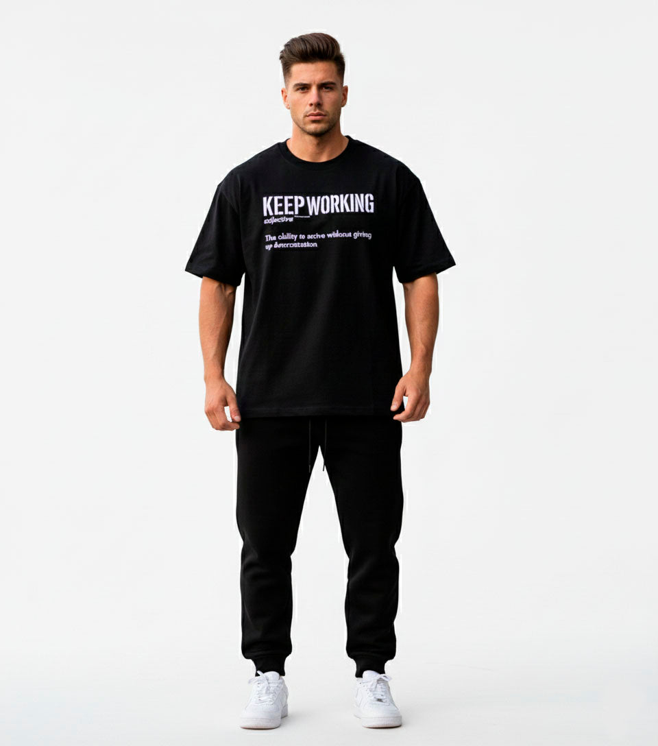 KEEP WORKING ADRIAN DIAZ COLLECTION OVERSIZE T-SHIRT BLACK